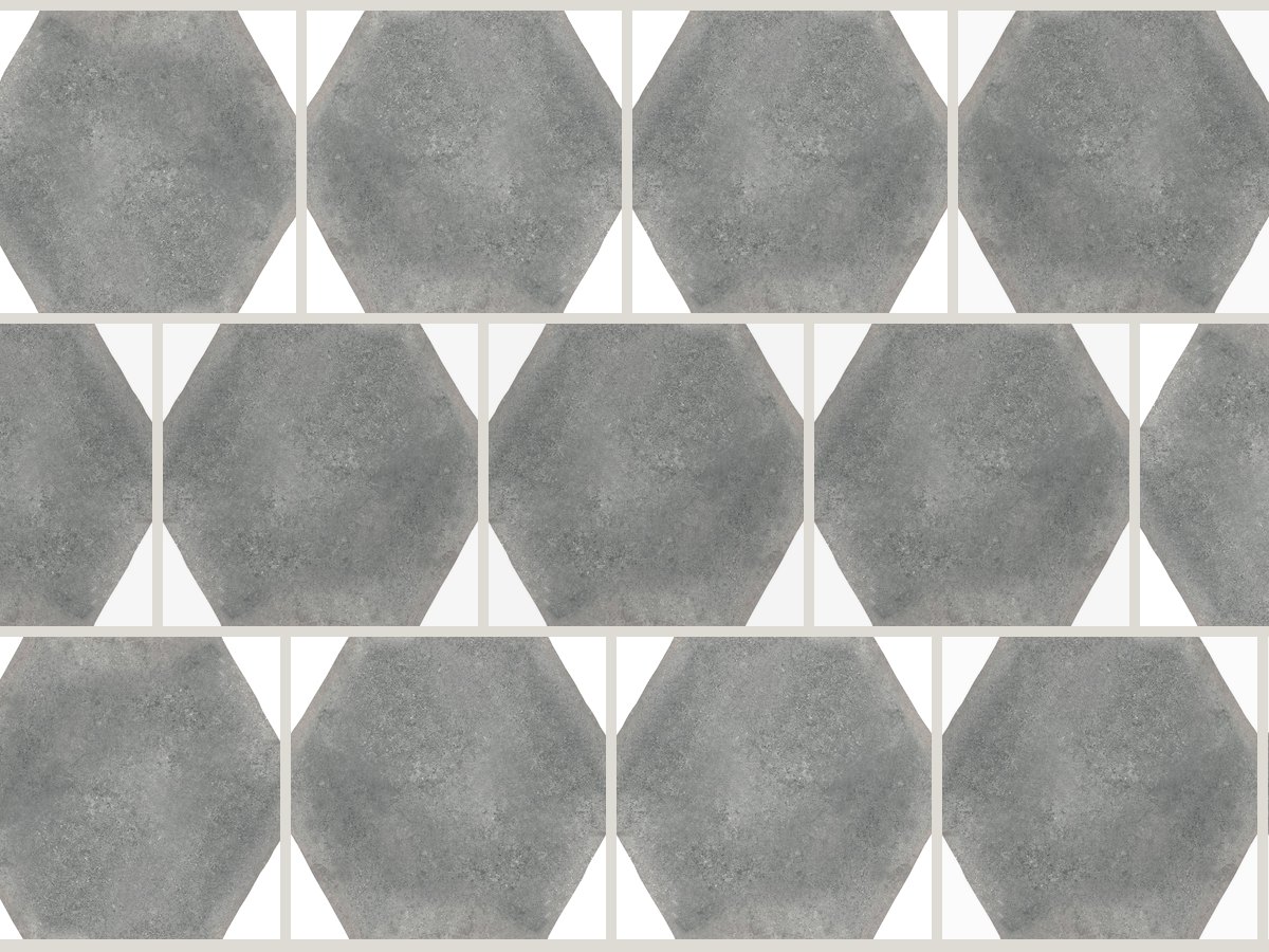 Antic Hexagon 15x17 / 6" Grey Glossy Duvar Karosu