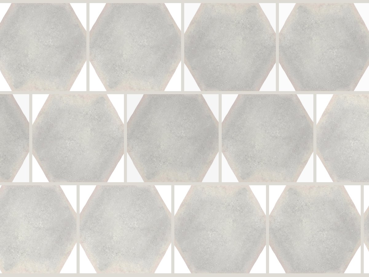 Antic Hexagon 15x17 / 6" Off White Glossy Duvar Karosu