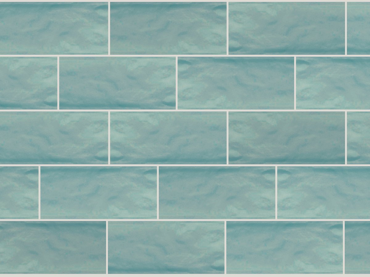 Bumpy 10x30 / 4”x12” Aqua Glossy Duvar Karosu