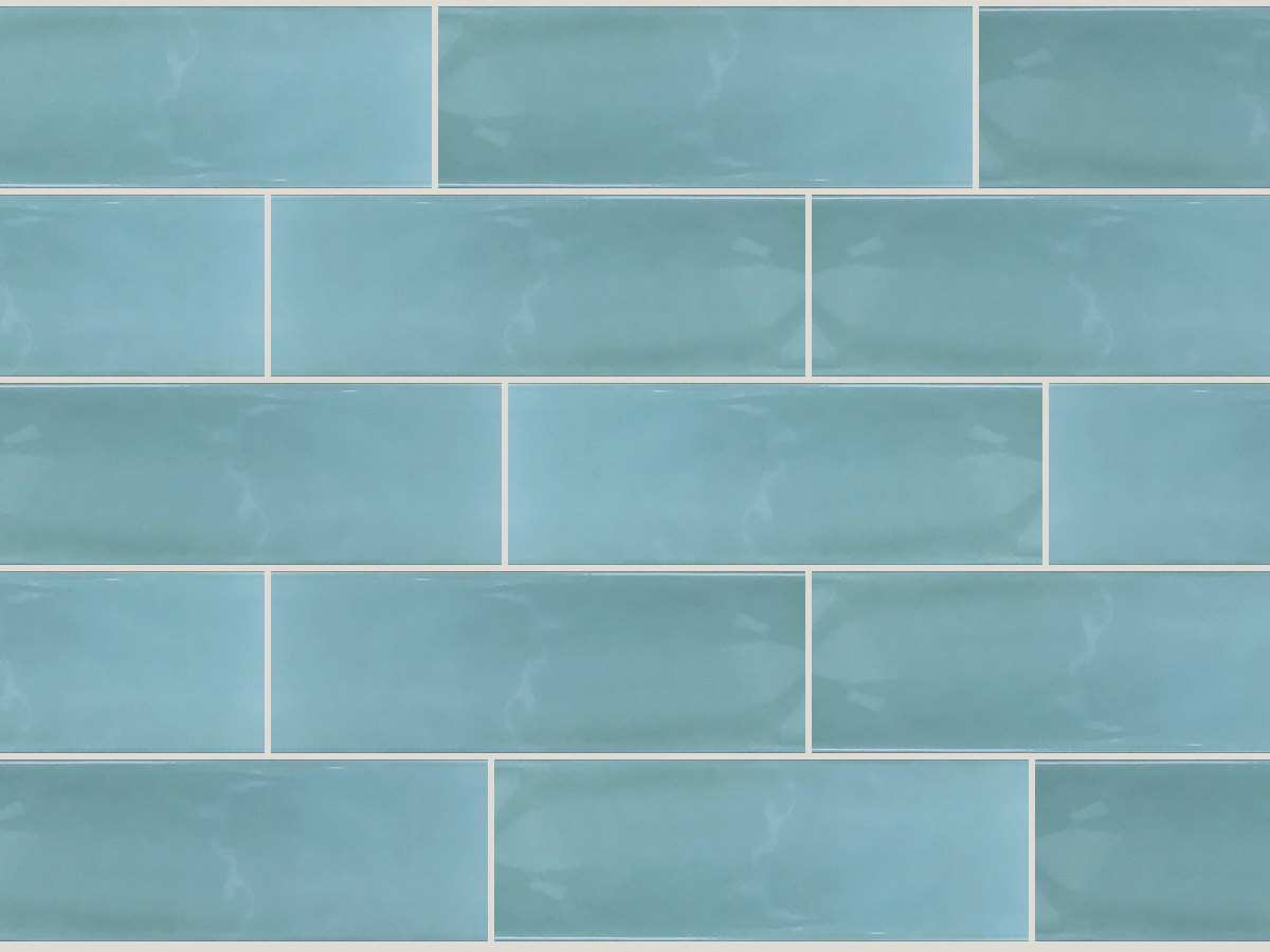Bumpy 7,5x30 / 3"x12" Aqua Glossy Duvar Karosu