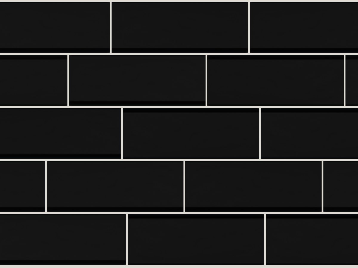 Bumpy 10x30 / 4”x12” Black Glossy Duvar Karosu