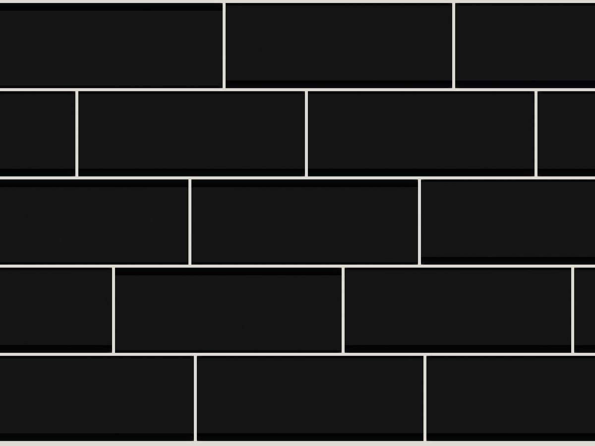 Bumpy 10x30 / 4”x12” Black Matt Duvar Karosu