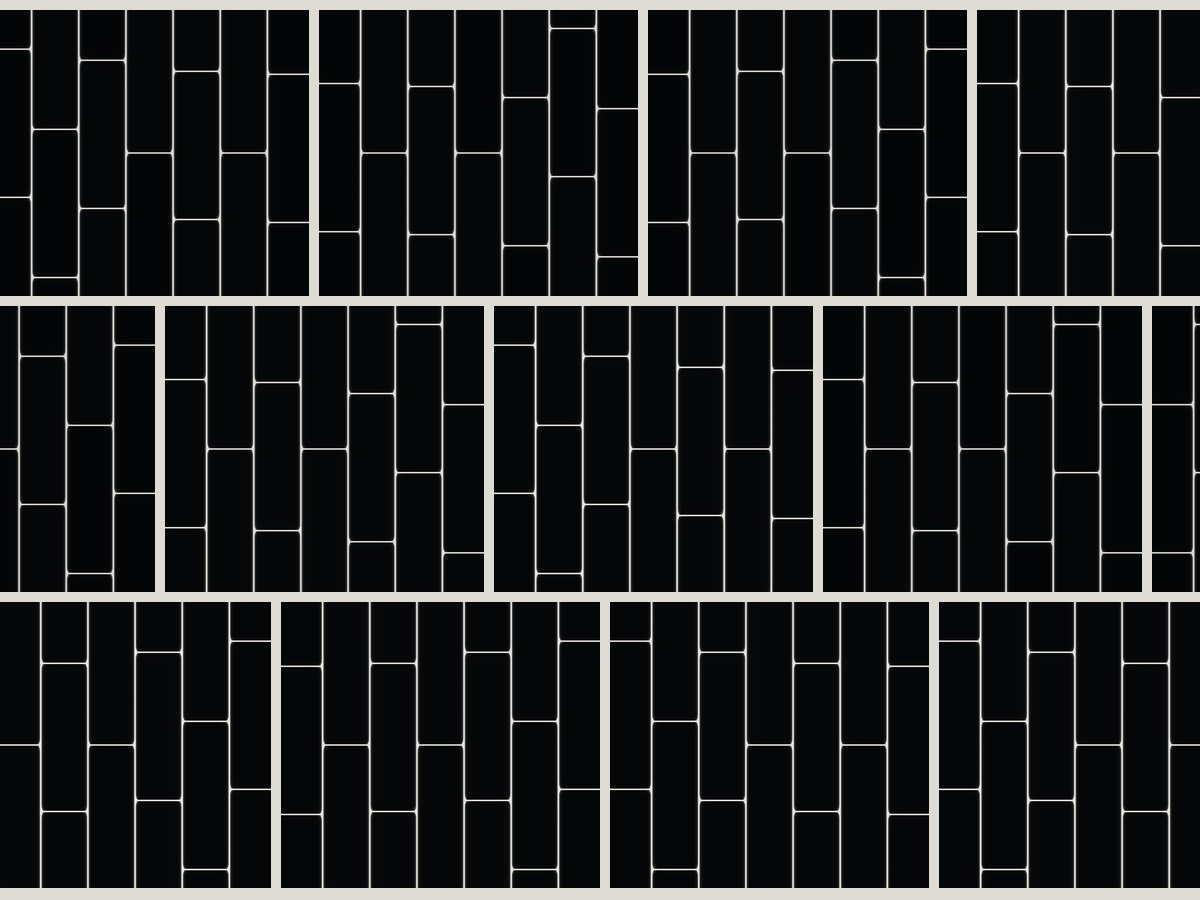 Flat 7,5x30 / 3"x12" Black Glossy Duvar Karosu