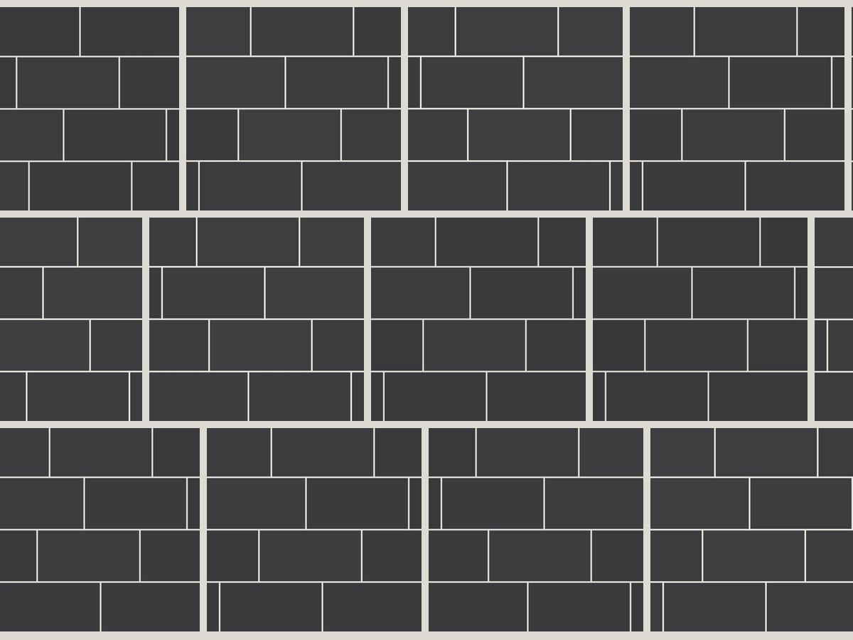 Flat 10x20 / 4”x8” Dark Grey Glossy Duvar Karosu