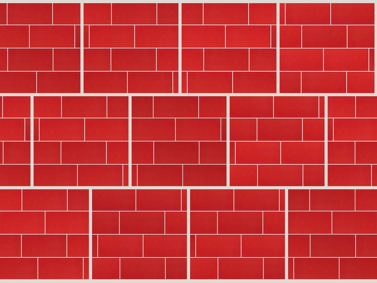 Flat 10x20 / 4”x8” Red Glossy Duvar Karosu