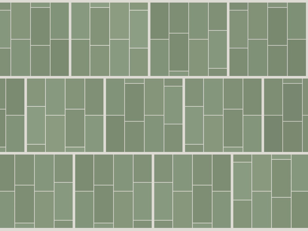 Flat 10x20 / 4”x8” Sage Matt Duvar Karosu