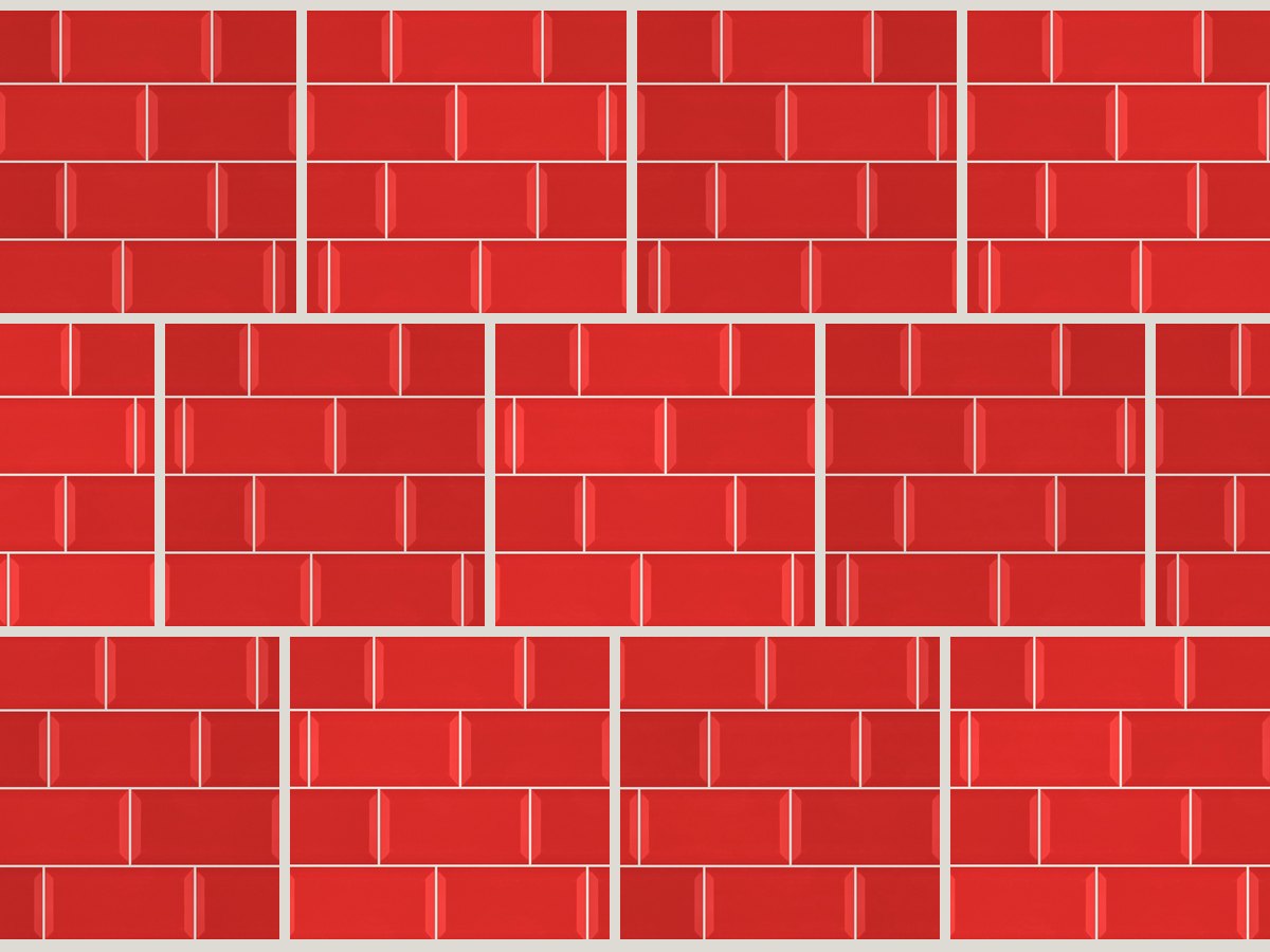 Metro 10x20 / 4”x8” Red Glossy Duvar Karosu